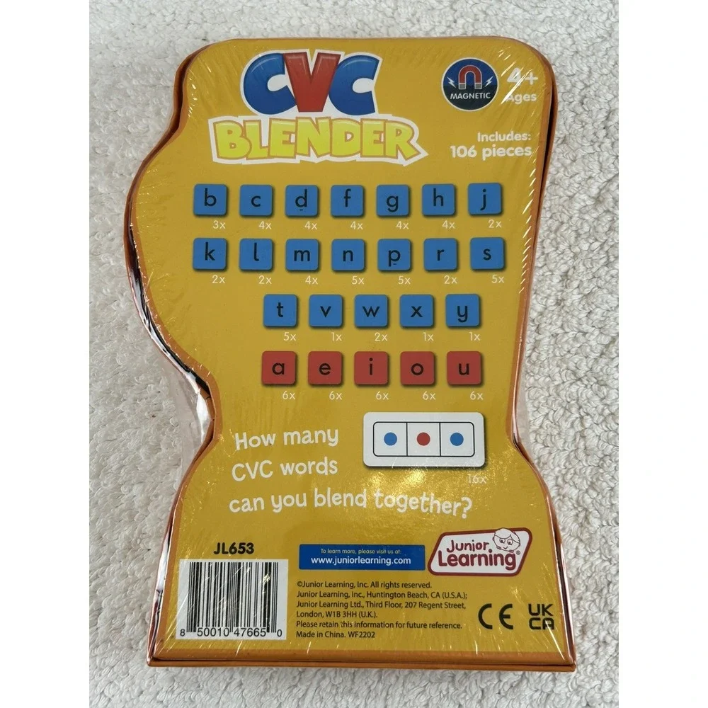 NEW Junior Learning CVC Blender - Blend Sounds to Make Words Ages 4 & Up Sealed